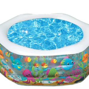 استخر بادی کودک اینتکس intex کف بادی 6 ضلعی طرح آکواریوم مدل 56493-اسباب بازی